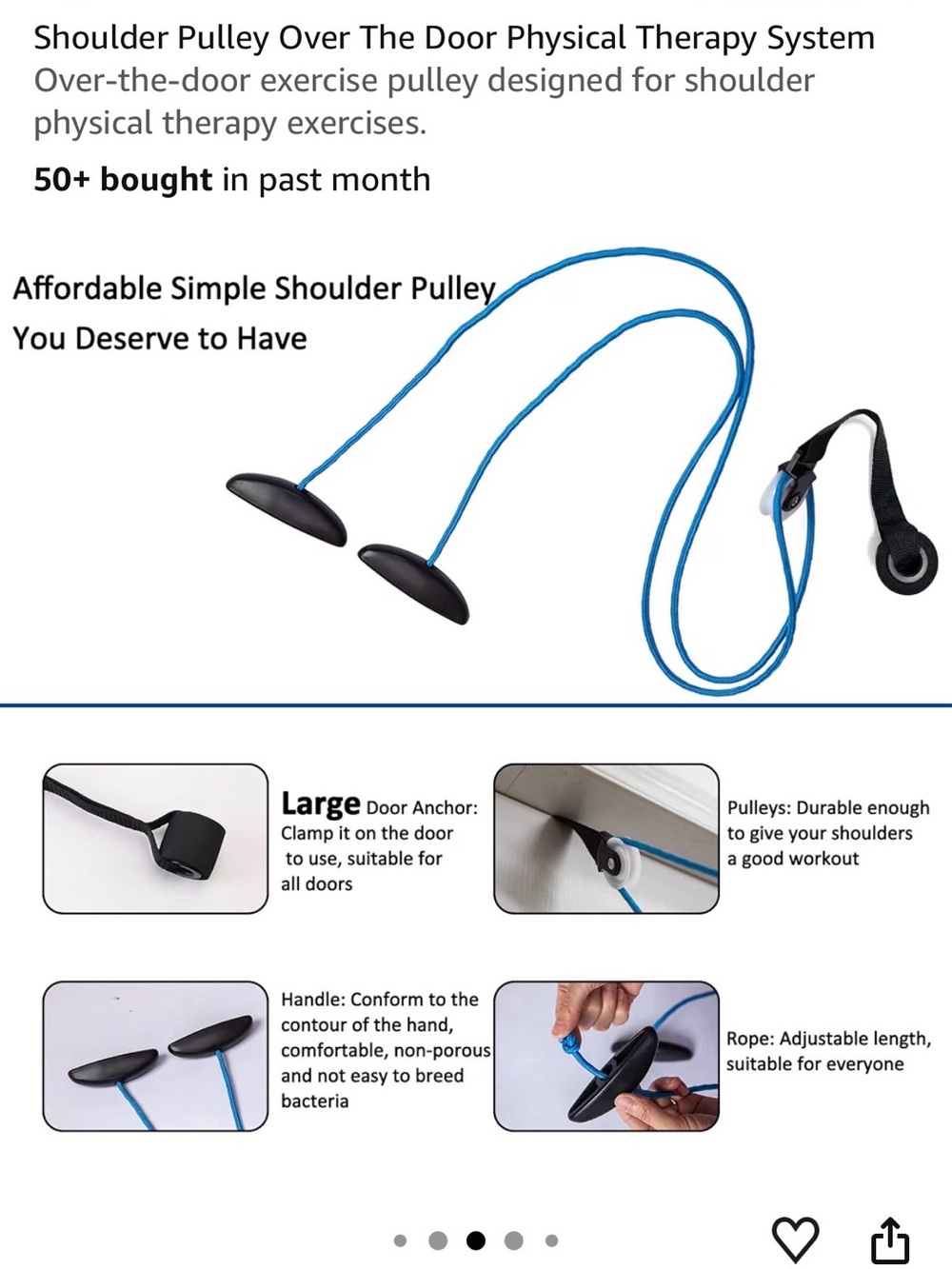Blue Foam Door Anchor Exercise Cord - Resistance Band Accessory